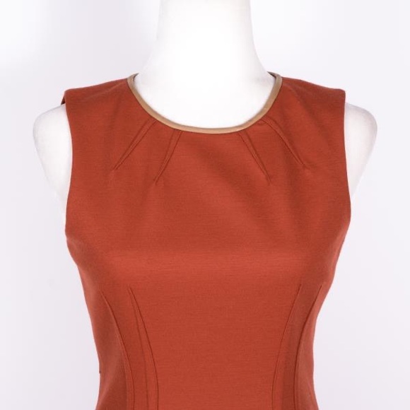 Elie Tahari Burnt Orange Wool Blend Sheath Dress - Picture 4 of 4